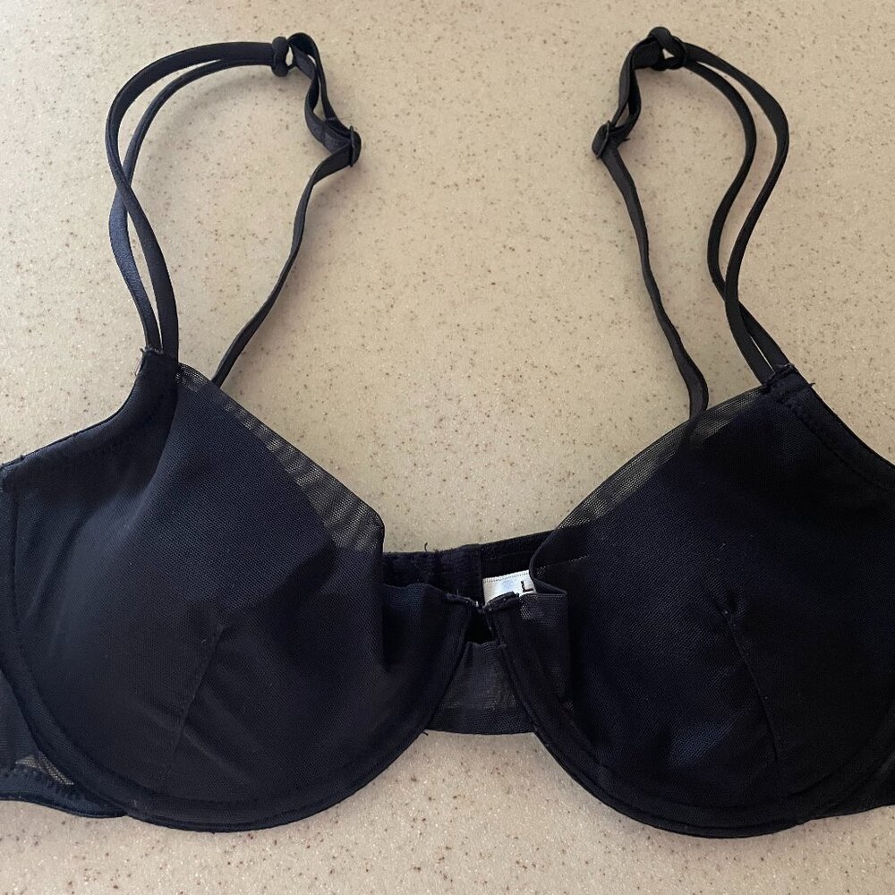 LULA LU BLACK LIGHTLY PADDED UNDERWIRE BRA BLACK SIZE 30A